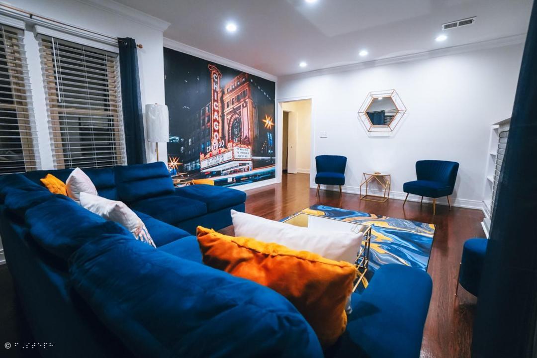 The Blue Golden Luxury Modern 3- Bedroom Apartment In Chicago Buitenkant foto