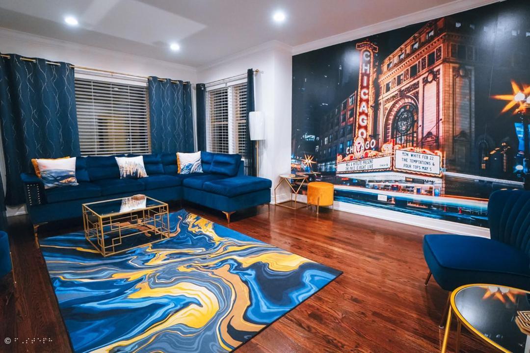 The Blue Golden Luxury Modern 3- Bedroom Apartment In Chicago Buitenkant foto